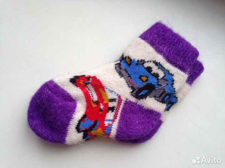 Носки шерстяные детские тачки
