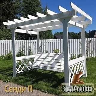 Садовые качели из дерева