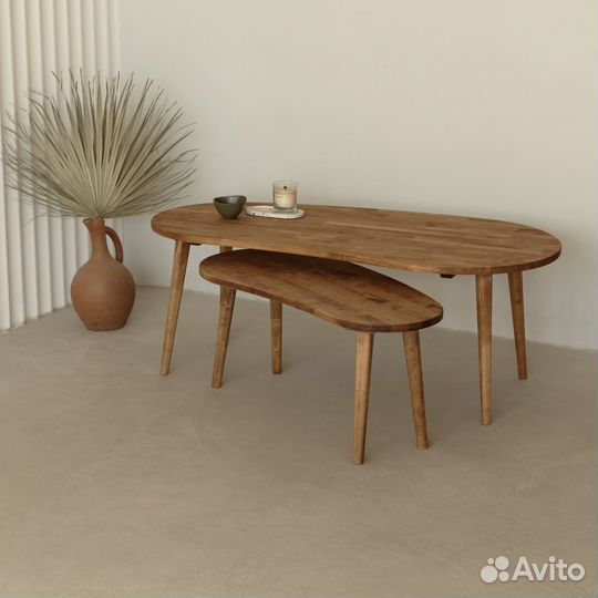 Журнальный столик Fusion 80х40см из массива дерева