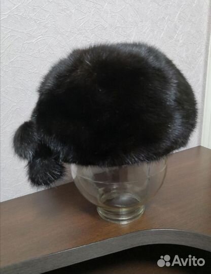 Берет женский чёрный норка