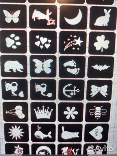 Трафареты для блеск тату, хной, ногтей, аэрографии