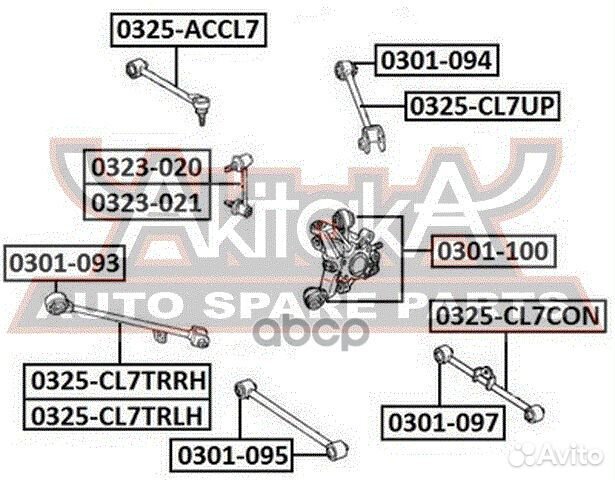 Тяга задняя поперечная С шаровой 0325accl7 asva