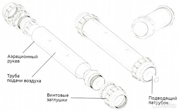 Трубчатый аэратор для септиков, станций, водоемов