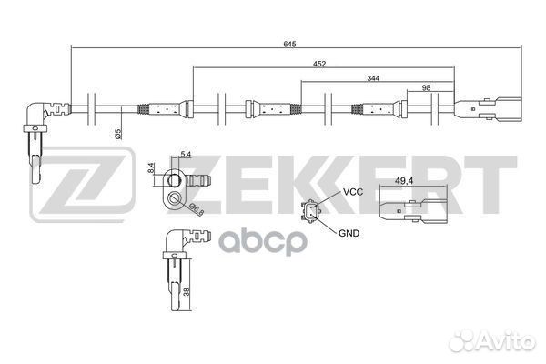 Датчик ABS передн. Dacia Sandero II 12- Logan