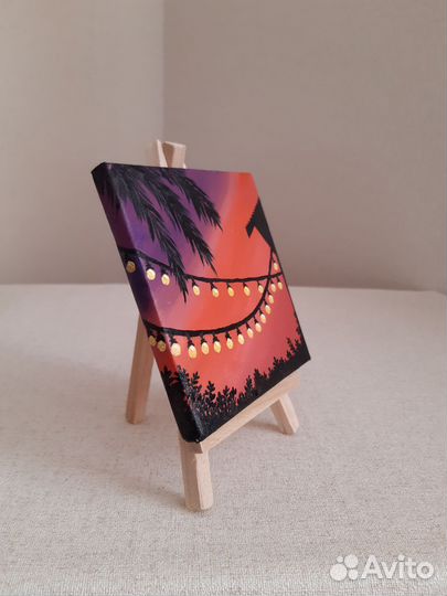 Картина маслом на холсте в подарок в миниатюре