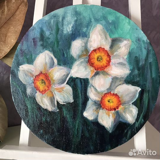 «Нарциссы» картина на холсте