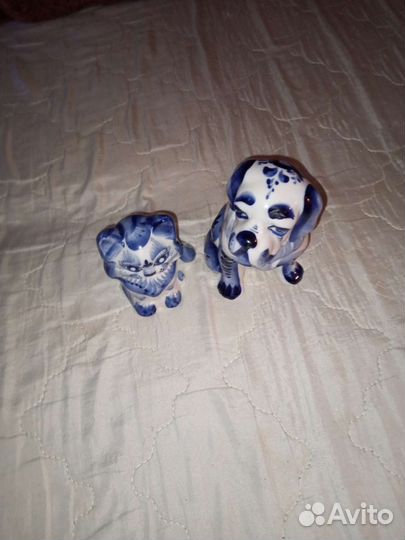Гжель кошечка и собачка