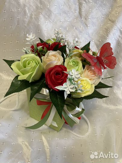 Букет из мыльных роз