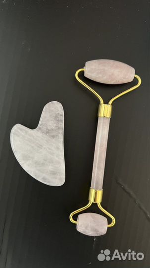 Набор для массажа лица (гуаша и роллер)