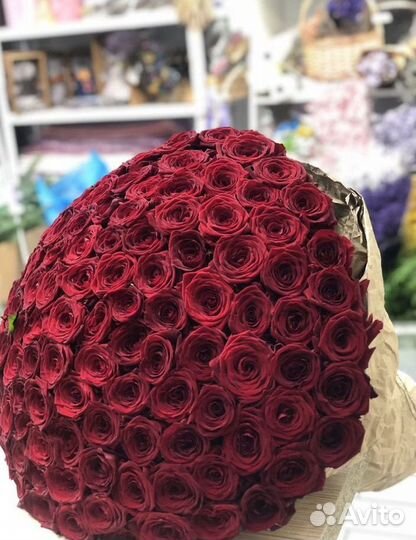 Букет из 101 розы, доставка цветов, роз