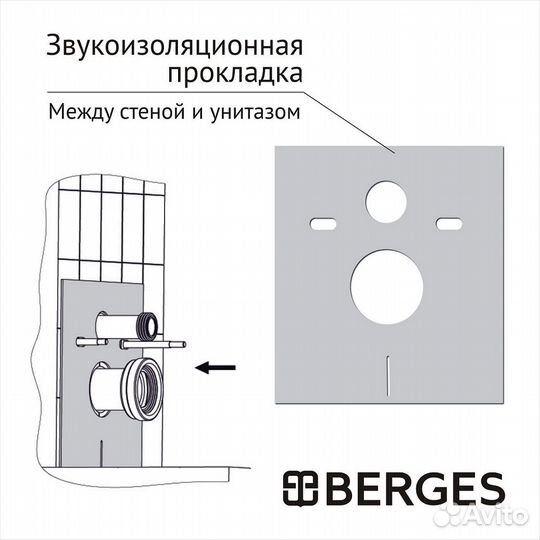 Комплект berges инст. атом хром floe S 51 см, мик