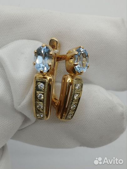 Золотой комплект Топаз/Бриллианты (134080)