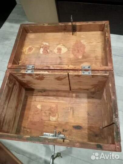 Деревянный ящик для хранения с ключом СССР