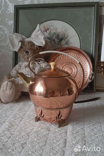 Чайник заварочный медный с подогревом