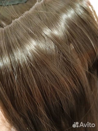 Прядь волос на заколках. Темный шоколад