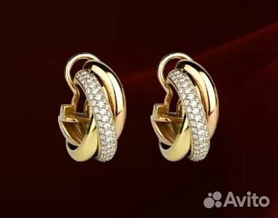 Cartier trinity серьги премиум качество