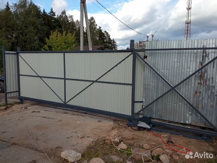 Откатные ворота под ключ с доставкой и установкой