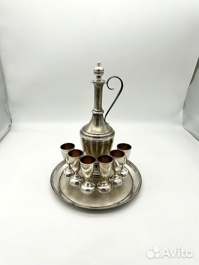 Коньячный набор, серебро 875 проба, вес 665 гр