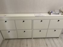 Hemnes хемнэс комод с 3 ящиками белая морилка 108x96 см