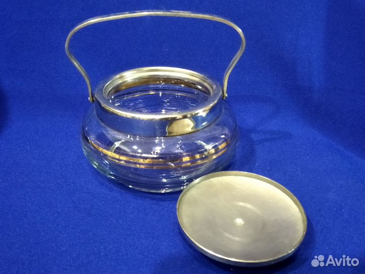 Сахарница СССР. Мельхиор. Позолота