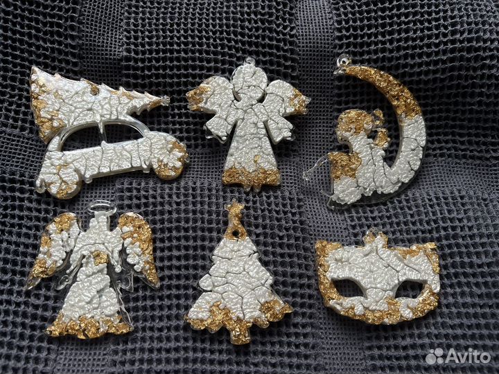 Елочные игрушки из эпоксидной смолы