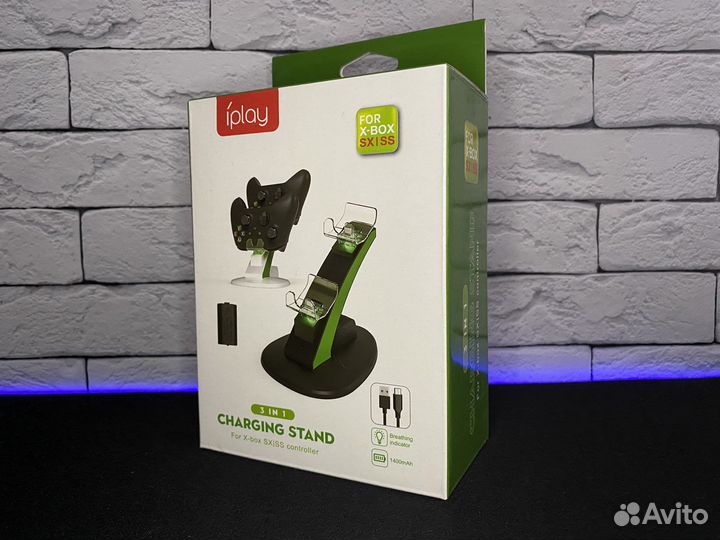 Зарядка для геймпадов xbox series + 2 акб