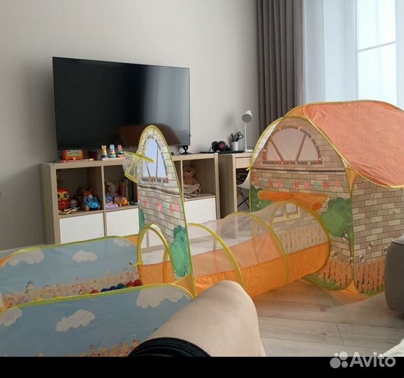 Палатка детская 2 в 1 игровой бассейн с шариками