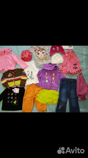3 пакета брендовой одежды и обуви на девочку 86-98