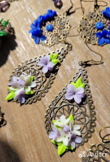 Серьги ручной работы из полимерной глины