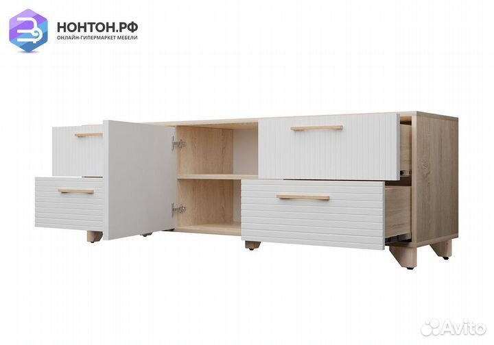 Тв-тумба со створкой Копенгаген дуб сонома / белый