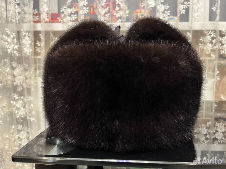 Норковая шапка-ушанка мужская