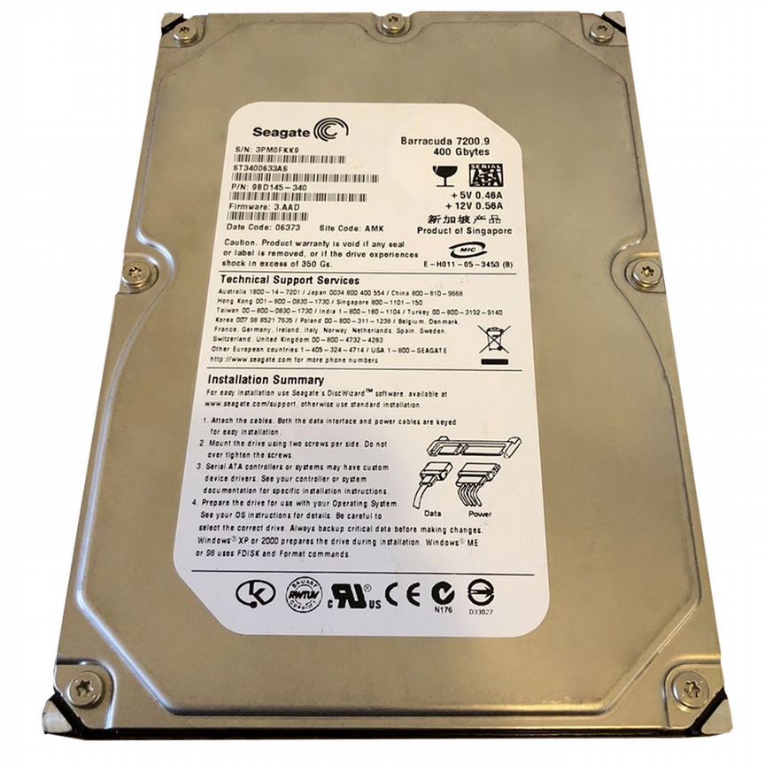 [ST3400633AS] Жесткий Диск Seagate 400gb Sata2 3.5 St3400633as