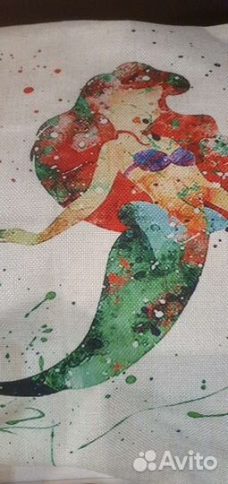 Наволочка на подушку 4545 см Русалка/ Ариэль