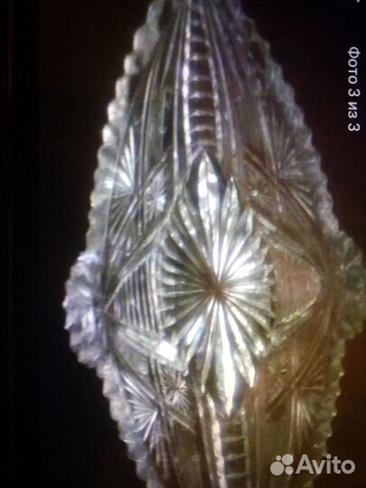 Хрустальная ваза- ладья