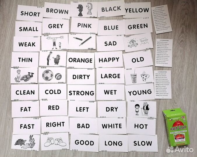 Карточки для изучения английского языка + игра