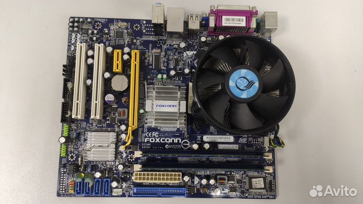 Материнская плата 775 с процессором и памятью