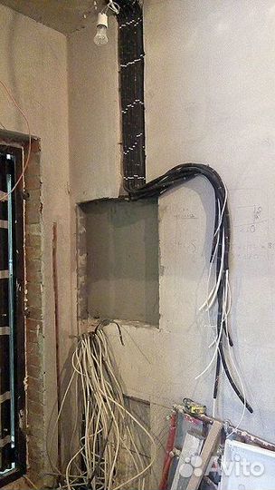 Перенос розеток на кухне.Штробление.Электромонтаж