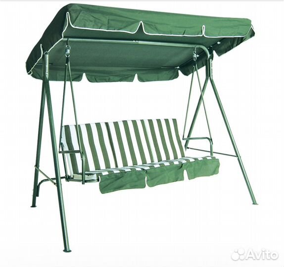 Качели трехместные, 175 х 110 х 150 см, зеленые
