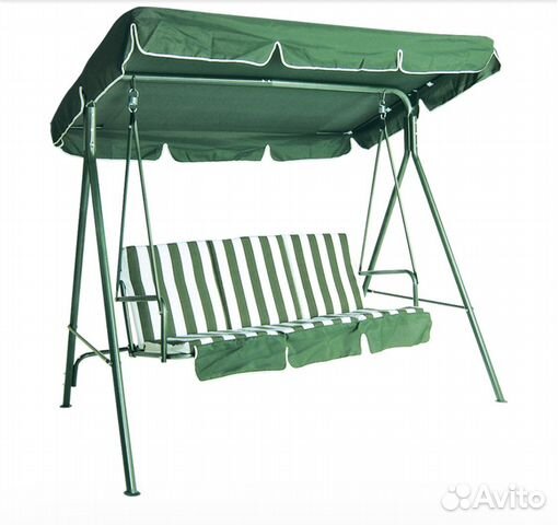 Качели трехместные, 175 х 110 х 150 см, зеленые
