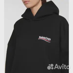 Худи оверсайз из хлопка с логотипом balenciaga, че