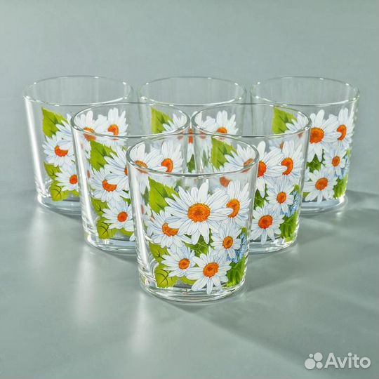 Набор стаканов для коктейля «Букеты», 210 мл, 6 шт