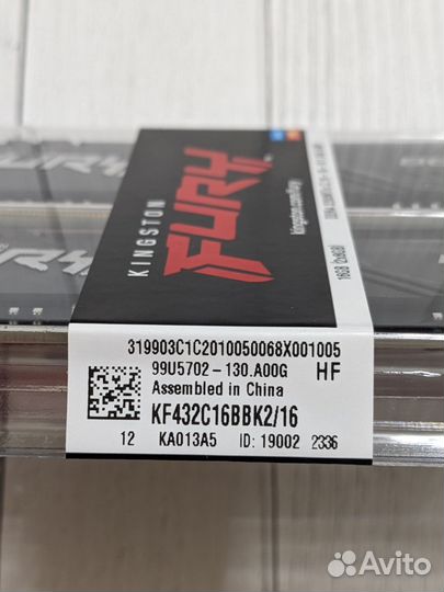 Ddr4 3200 16gb (2x 8gb) CL16 / Fury Beast Black
