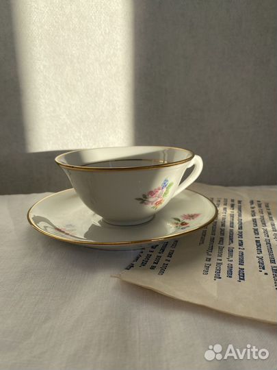 Чашка чайная пара limoges франция винтаж
