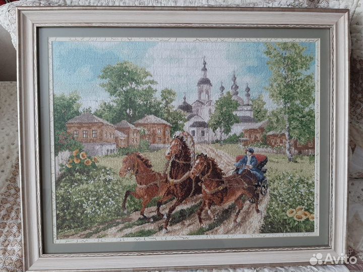 Картина вышитая крестом ручная работа