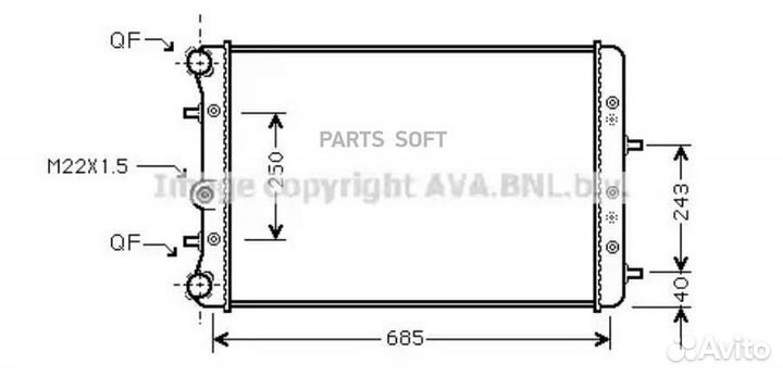 Радиатор охлаждения Шкода Фабия