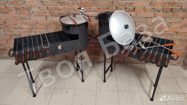 Мангал 3мм с печкой под казан 2 в 1