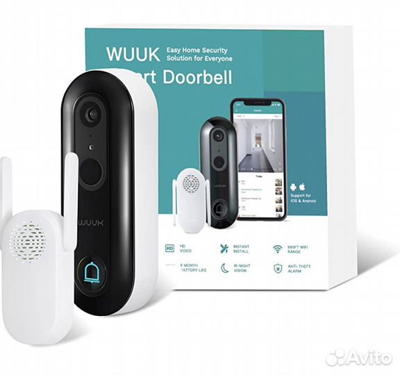 Умный дверной глазок wuuk (HD video) 6700mAh