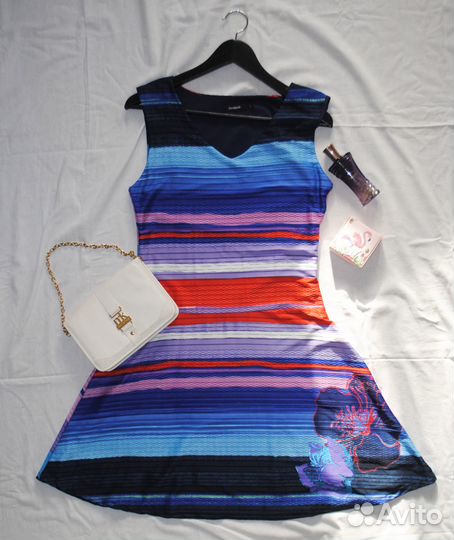 Платье мини в полоску без рукавов Desigual 48 50 L