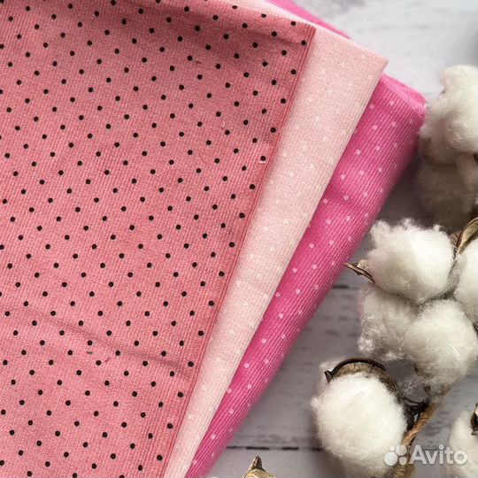 Микровельвет хлопковый в горошек, Корея