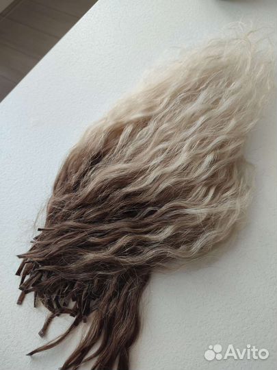 Волосы для наращивания 50 см омбре